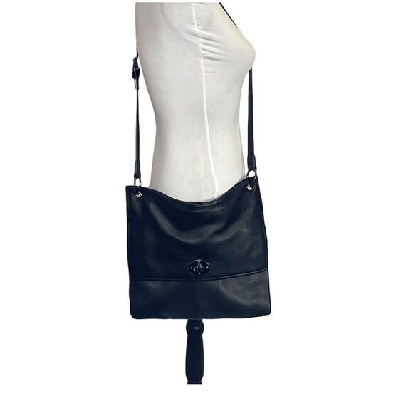 Clements Ribeiro Black Leather Messenger Bag